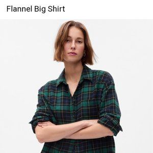 Flannel Button-Down Shirt, NWT
